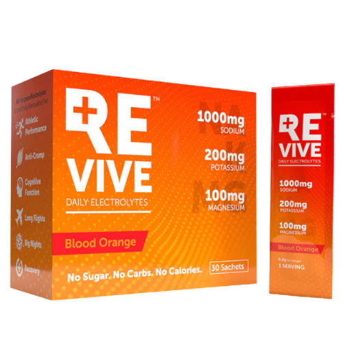 REVIVE Daily Electrolyte - 30 Sachets - Blood Orange Flavor for Hydration Support