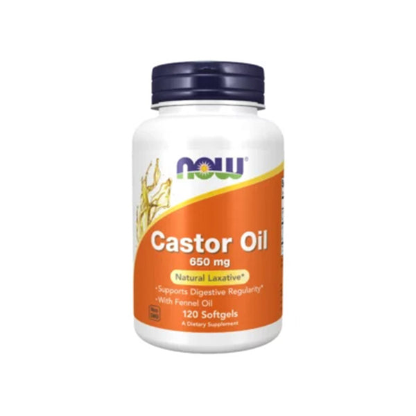 Now Foods Castor Oil Capsules 650mg 120 soft gels