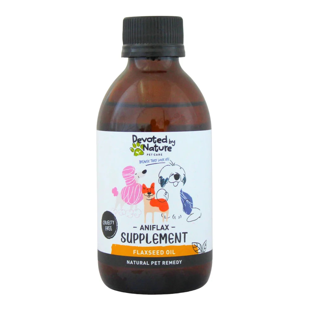 Bottle of Devoted by Nature Aniflax Supplement on a white background