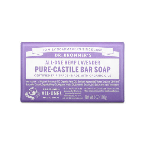 Dr Bronner - LAVENDER - PURE-CASTILE BAR SOAP 140g