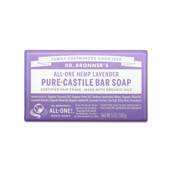 Dr Bronner - LAVENDER - PURE-CASTILE BAR SOAP 140g