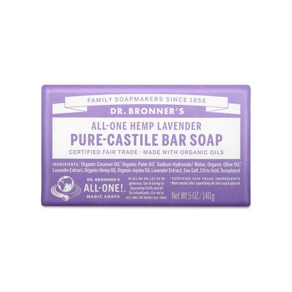 Dr Bronner - LAVENDER - PURE-CASTILE BAR SOAP 140g