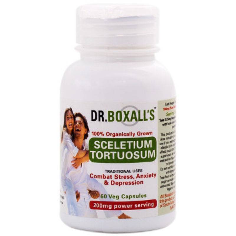 Dr. Boxall's Sceletium Tortuosum supplement bottle on a white background