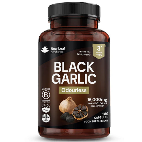 New leaf Black Garlic Capsules with Naturally Occurring SAC & Polyphenols