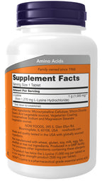 NOW Foods L-Lysine Double Strength 1000mg