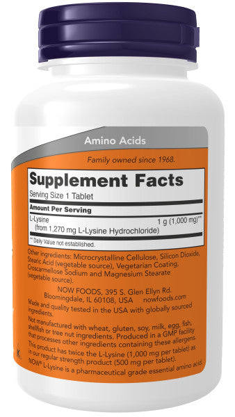 NOW Foods L-Lysine Double Strength 1000mg