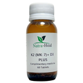 Natra-Heal K2 (MK-7) + D3 Plus supplement bottle on a white background