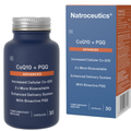 Natroceutics CoQ10 + PQQ Advanced supplement bottle and packaging on a white background