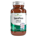 SporeFlora probiotic supplement bottle on a white background