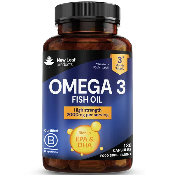 New Leaf Omega-3 Fish Oil + Vitamin E 180 Softgels