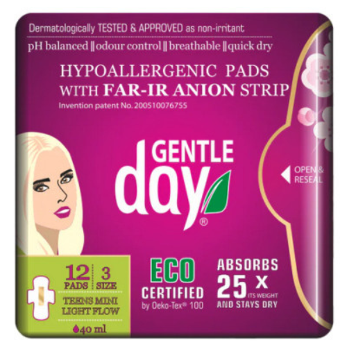 Gentle Day Organic Teen Pads Mini Light Flow12s