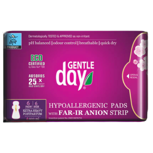 Gentle Day Organic Pads Postpartum/Extra Heavy Flow 6s