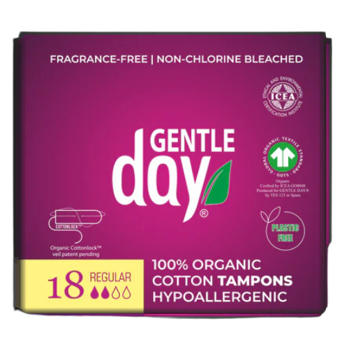 Gentle Day Organic Cotton Tampons Regular 18s