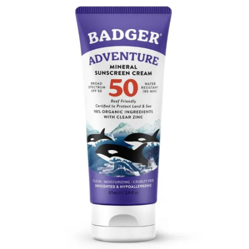 Badger Adventure Mineral Sunscreen SPF50-Clear Zinc 87ml