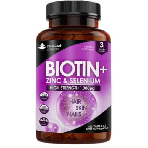 New Leaf Biotin Zinc and Selenium 1000ug 180 Tablets