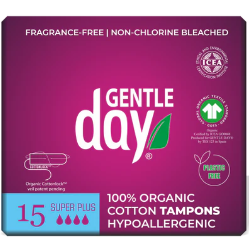 Gentle Day Organic Cotton Tampons Super Plus-15s