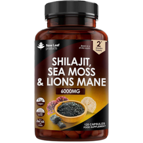 New Leaf Shilajit Sea Moss and Lions Mane 6000mg