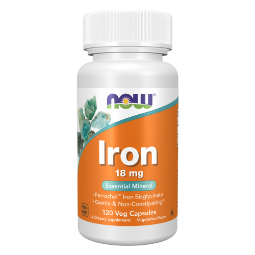 Now Foods Iron 18mg 120 Veg Capsules