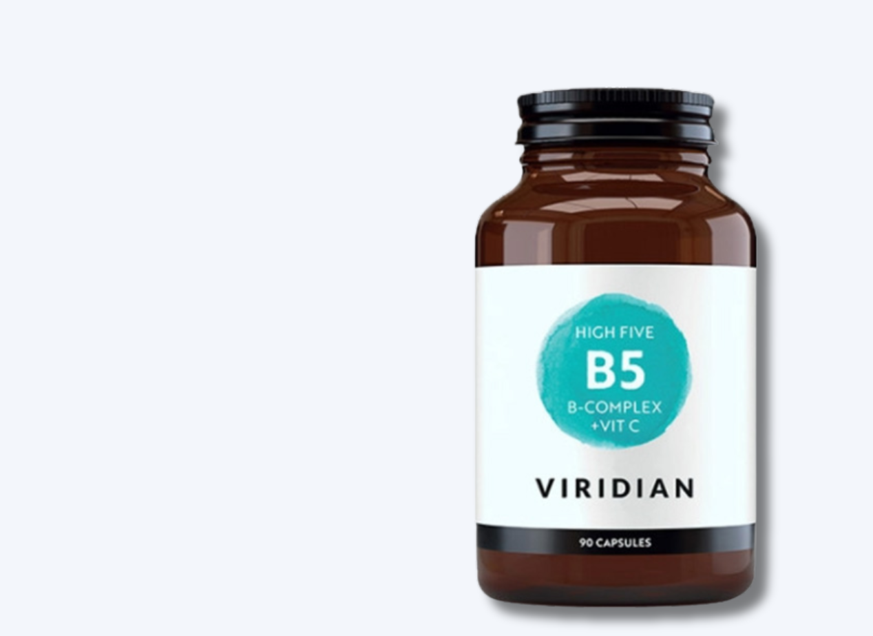 Brown supplement bottle with white label featuring 'Viridian' on a white background