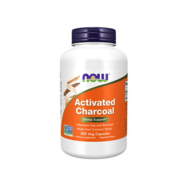 NOW Foods Activated Charcoal 200 Veg Capsules