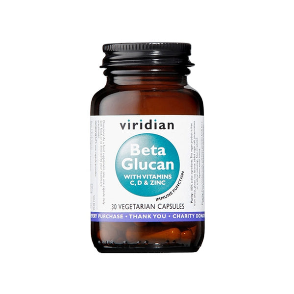 Viridian - Beta Glucan with Vitamins C,D & Zinc 30 Capsules