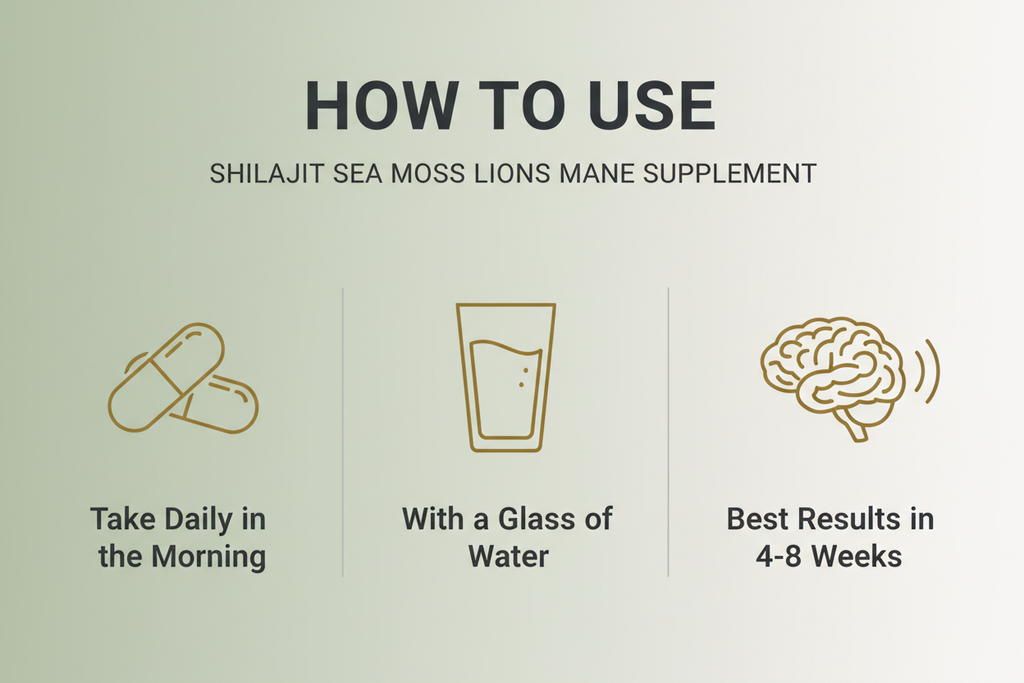 New Leaf Shilajit Sea Moss Lions Mane - How to Use