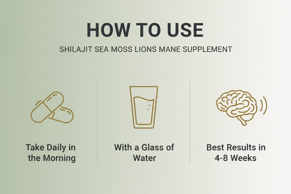 New Leaf Shilajit Sea Moss Lions Mane - How to Use