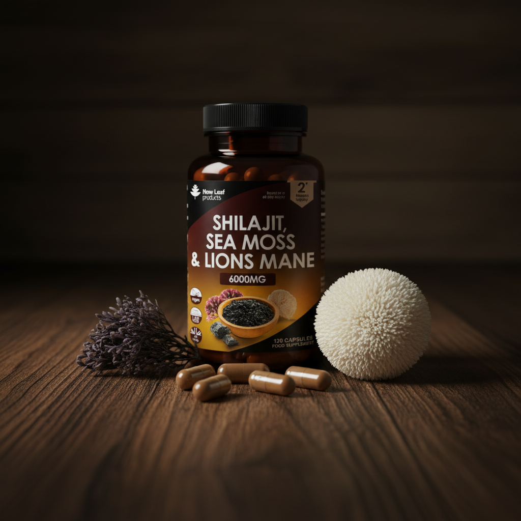 New Leaf Shilajit Sea Moss Lions Mane - Product Close-up