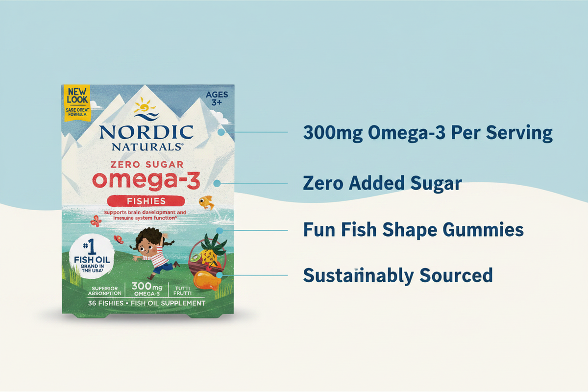 Nordic Naturals Omega-3 Zero Sugar Fishies - Key Benefits