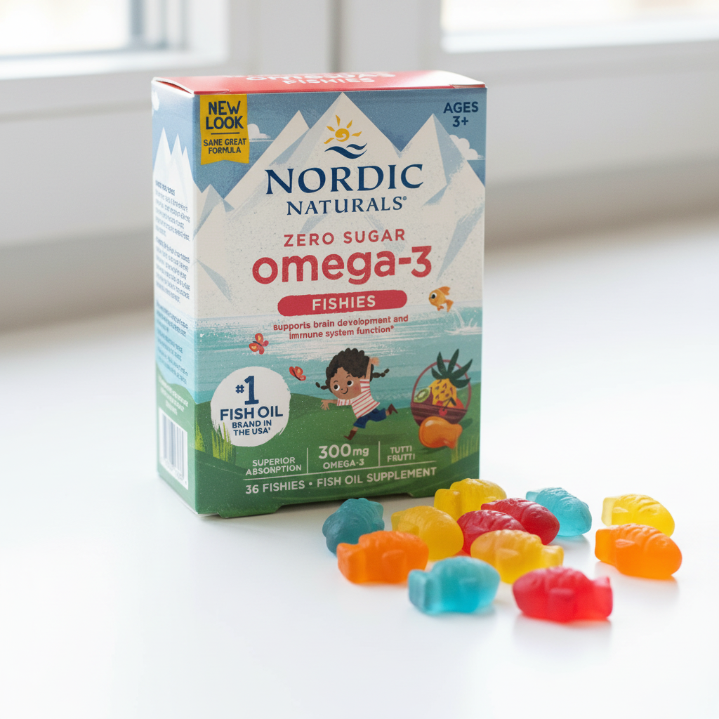 Nordic Naturals Omega-3 Zero Sugar Fishies - Product Close-up