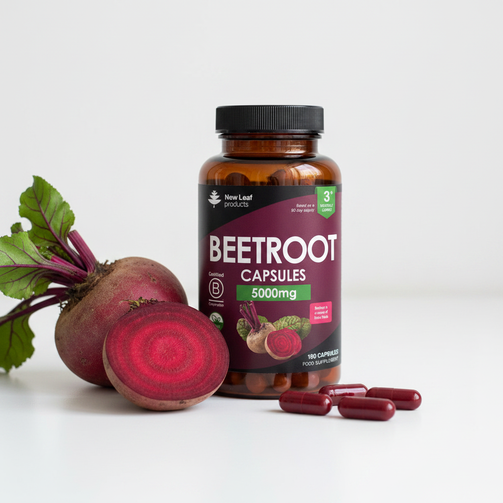 New Leaf Beetroot Capsules - Product Close-up