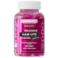 Pink bottle of Nutrigums Hair Vits Gummies Complex on a white background