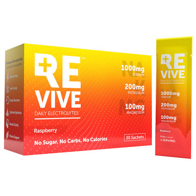 Revive Daily Electrolytes - Hydration Support with 30 Raspberry Packets